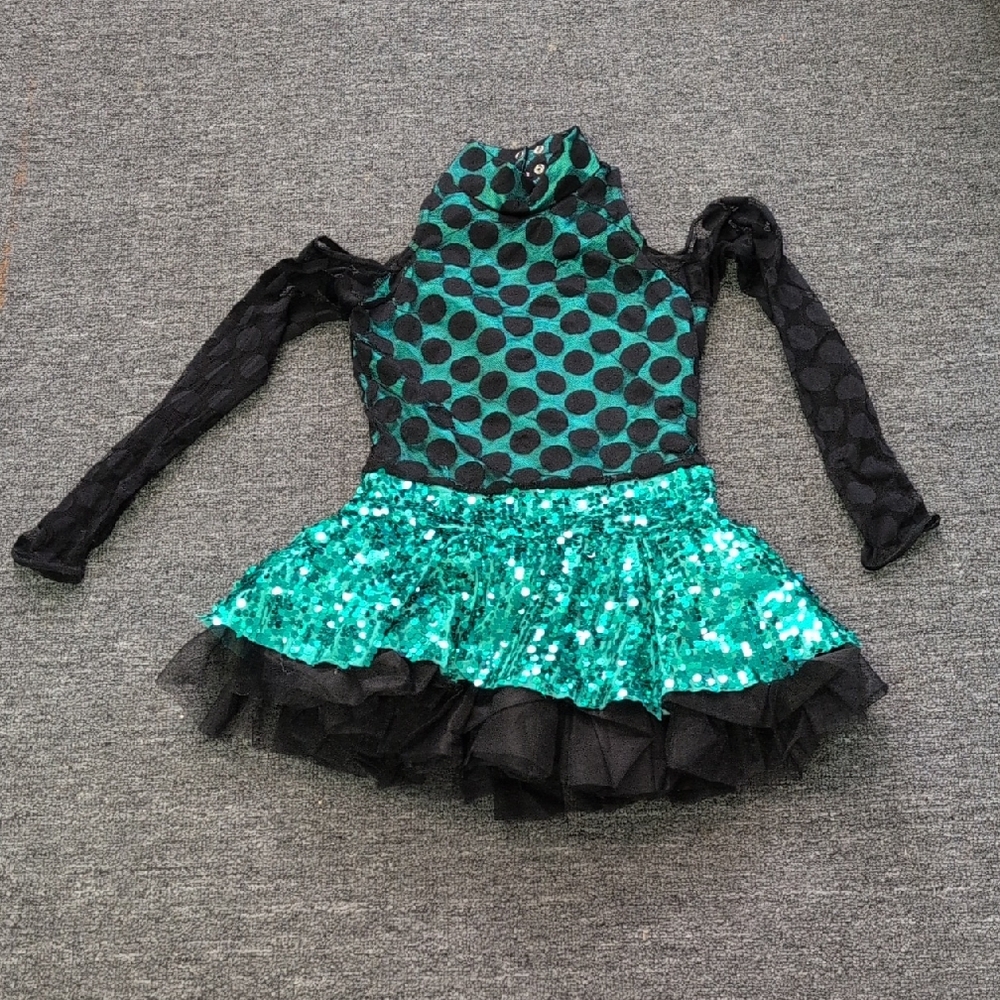 Weissman Emerald and Black Kids Dance Costume